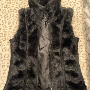 Black Faux Fur Vest